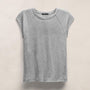 Cotton Cashmere Ribbed Raglan Tee in Heather Grey | James Perse Los Angeles