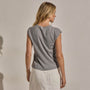 Cotton Cashmere Ribbed Raglan Tee in Heather Grey | James Perse Los Angeles