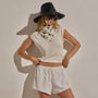 Cotton Cashmere Ribbed Raglan Tee in White | James Perse Los Angeles