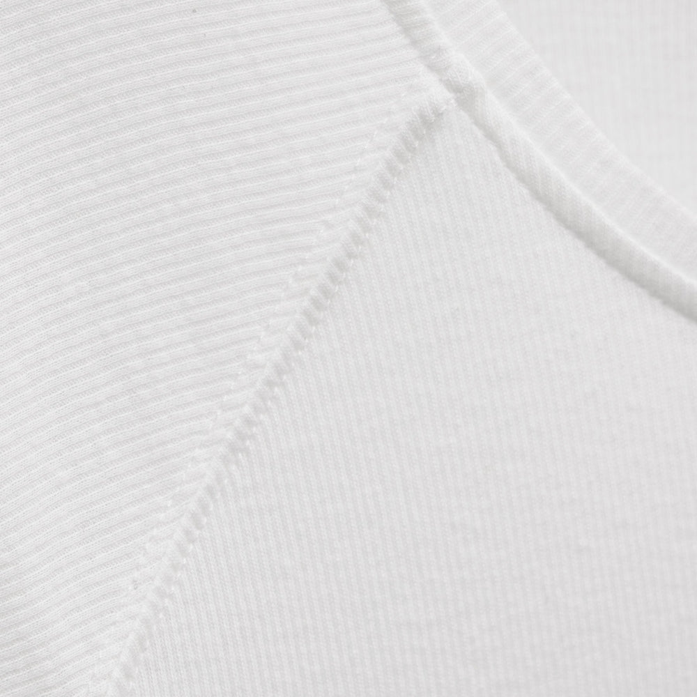 Cotton Cashmere Ribbed Raglan Tee in White | James Perse Los Angeles