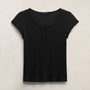 Cotton Cashmere Keyhole Tee in Black | James Perse Los Angeles