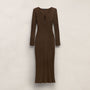 Cotton Cashmere Rib Keyhole Dress in Brown | James Perse Los Angeles