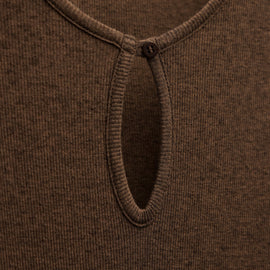 Cotton Cashmere Rib Keyhole Dress in Brown | James Perse Los Angeles