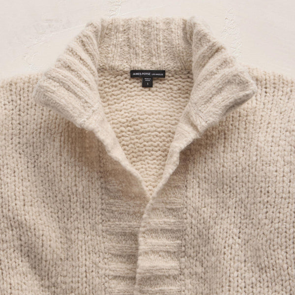 Chnky Knt Cashmere Silk Tie Crdgn in Biscotti | James Perse Los Angeles