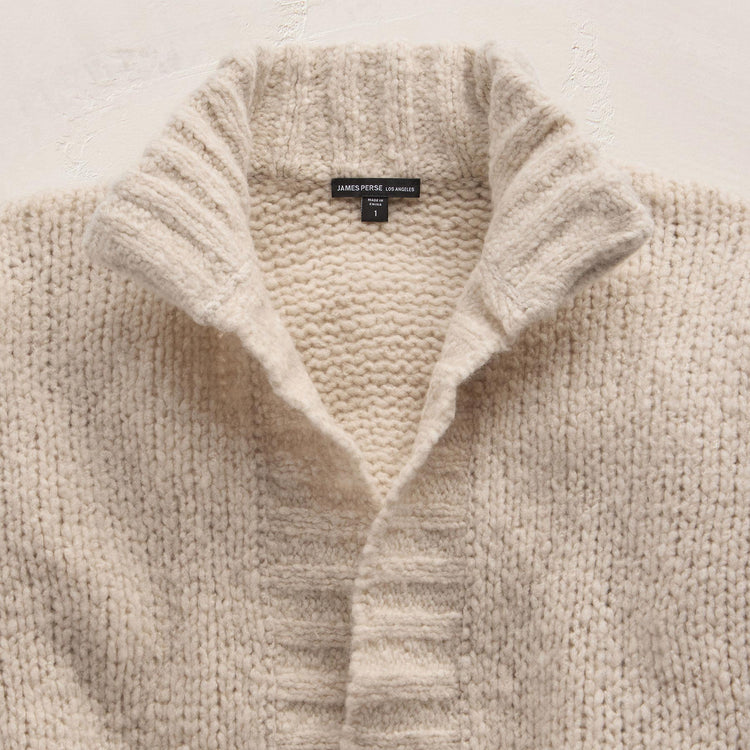 Chnky Knt Cashmere Silk Tie Crdgn in Biscotti | James Perse Los Angeles