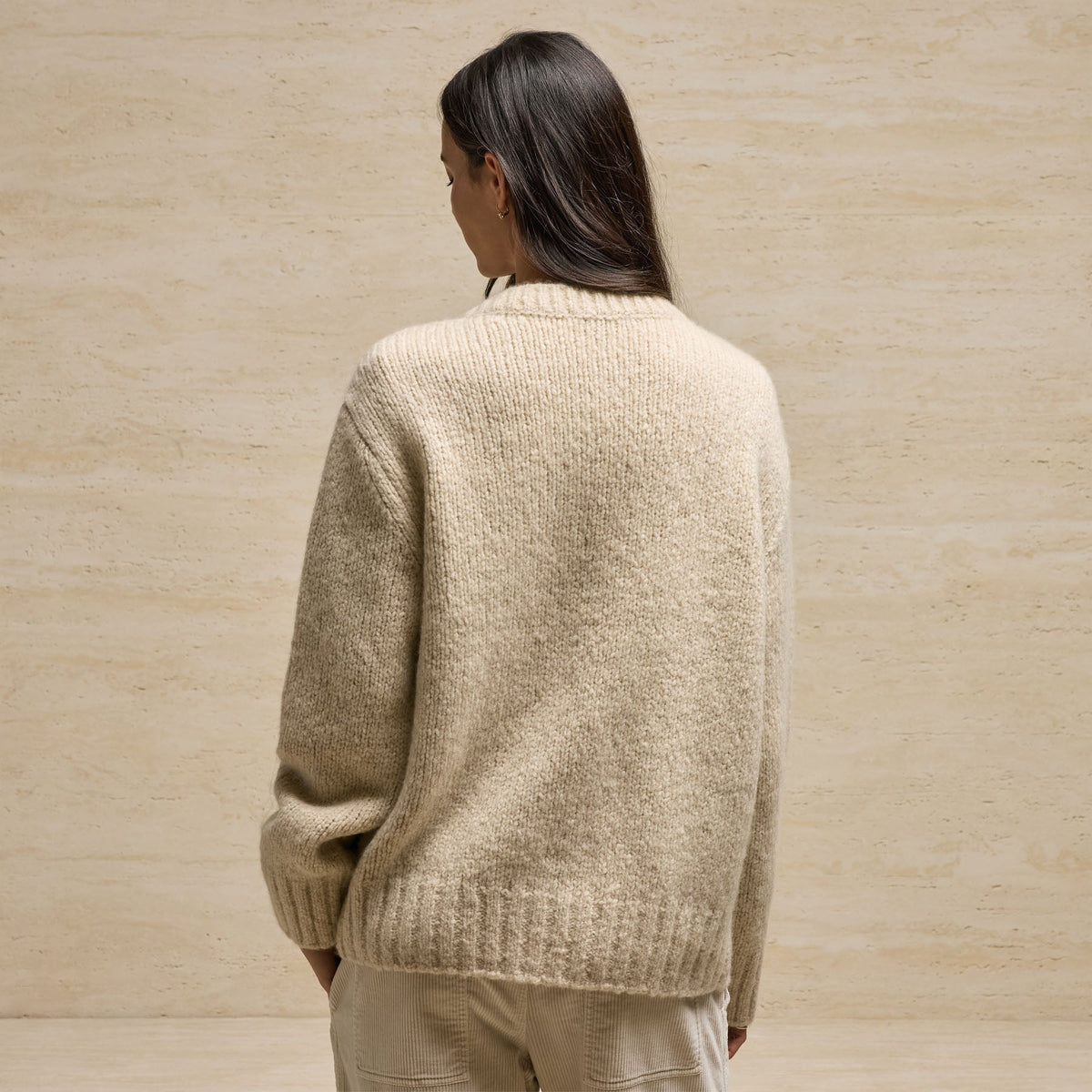 Chunky Knit Cardigan in Biscotti | James Perse Los Angeles