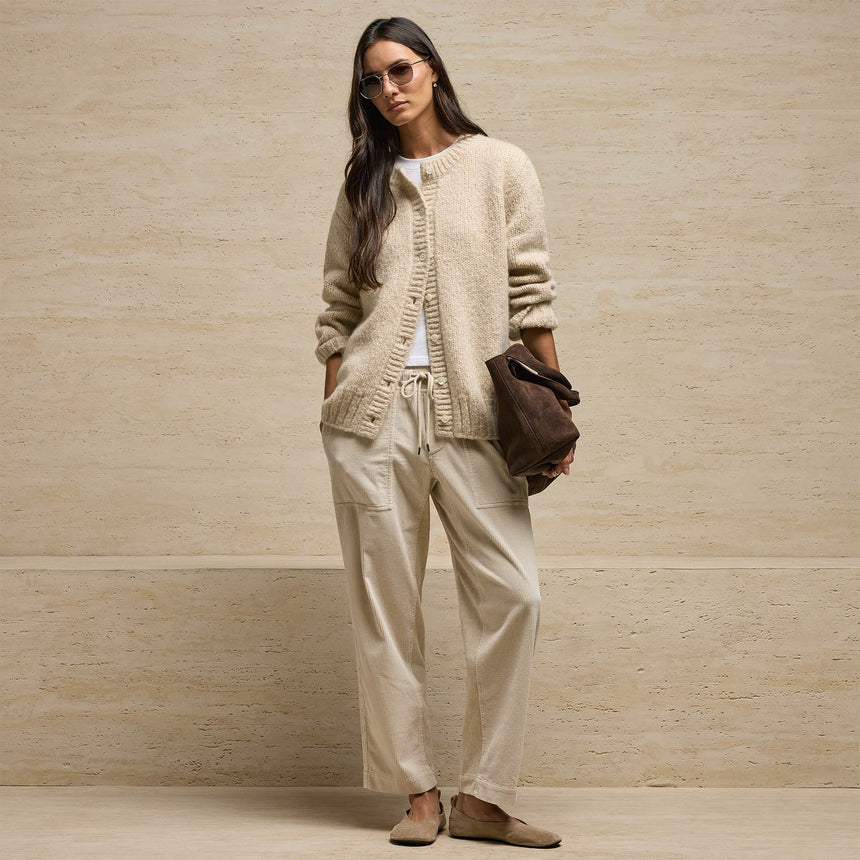 Chunky Knit Cardigan in Biscotti | James Perse Los Angeles