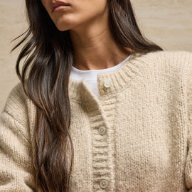 Chunky Knit Cardigan in Biscotti | James Perse Los Angeles