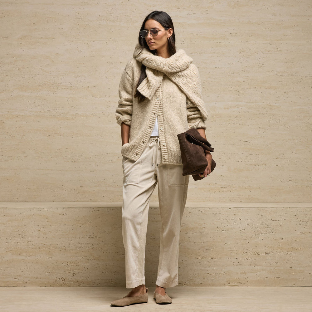 Chunky Knit Cardigan in Biscotti | James Perse Los Angeles