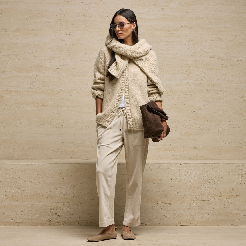 Chunky Knit Cardigan in Biscotti | James Perse Los Angeles