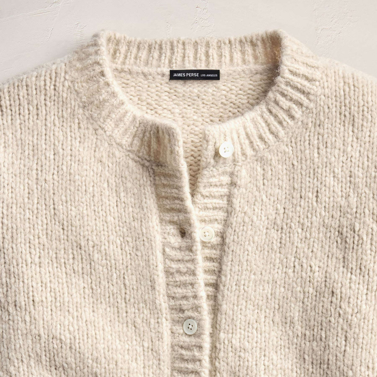 Chunky Knit Cardigan in Biscotti | James Perse Los Angeles