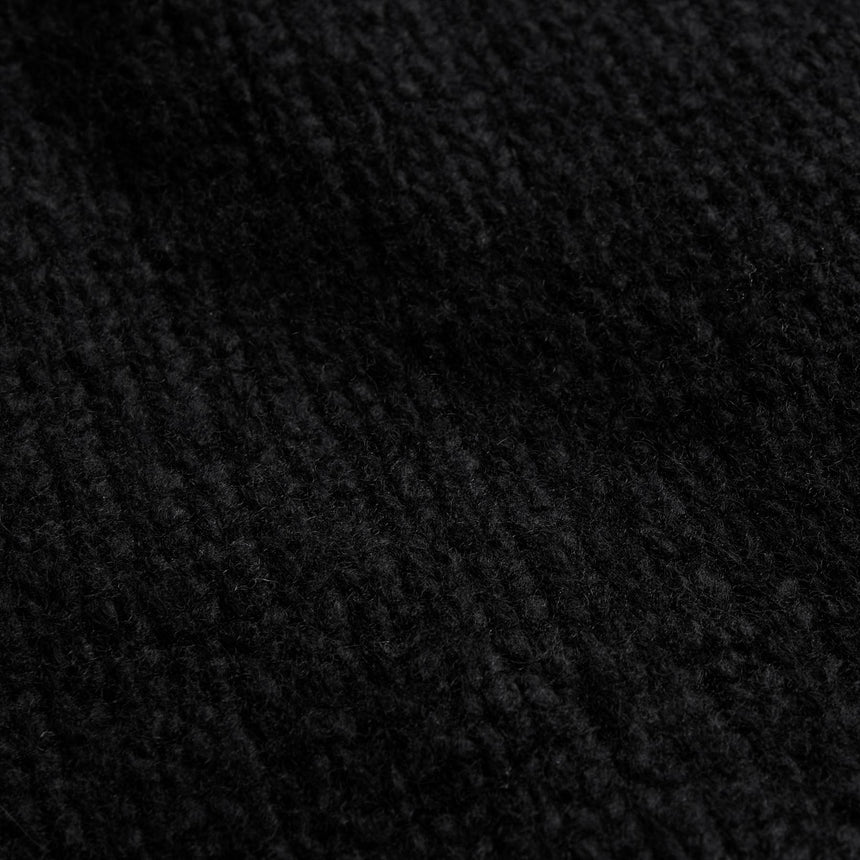 Cashmere Silk Chunky Knit Cardigan - Black