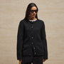 Cashmere Silk Chunky Knit Cardigan in Black | James Perse Los Angeles