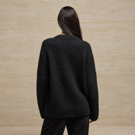 Cashmere Silk Chunky Knit Cardigan in Black | James Perse Los Angeles