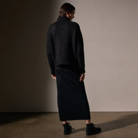 Low Gauge Cashmere Half Zip  in Black | James Perse Los Angeles