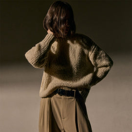 Cashmere Silk Crew Neck in Biscotti | James Perse Los Angeles