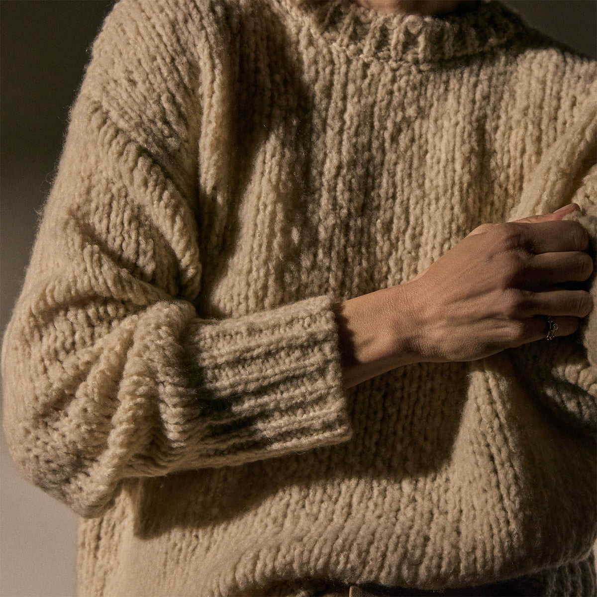 Cashmere Silk Crew Neck in Biscotti | James Perse Los Angeles