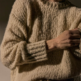 Cashmere Silk Crew Neck in Biscotti | James Perse Los Angeles