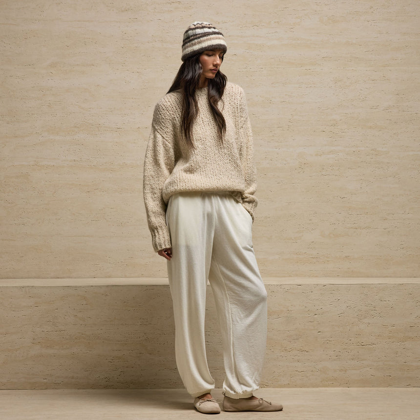 Cashmere Silk Crew Neck in Biscotti | James Perse Los Angeles