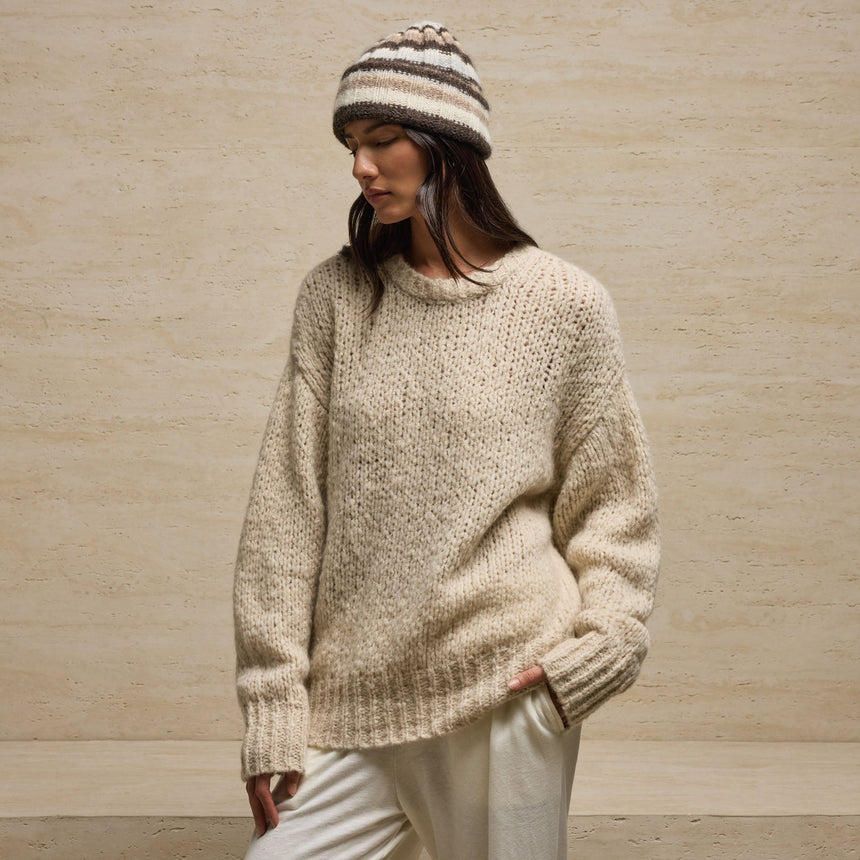 Cashmere Silk Crew Neck in Biscotti | James Perse Los Angeles