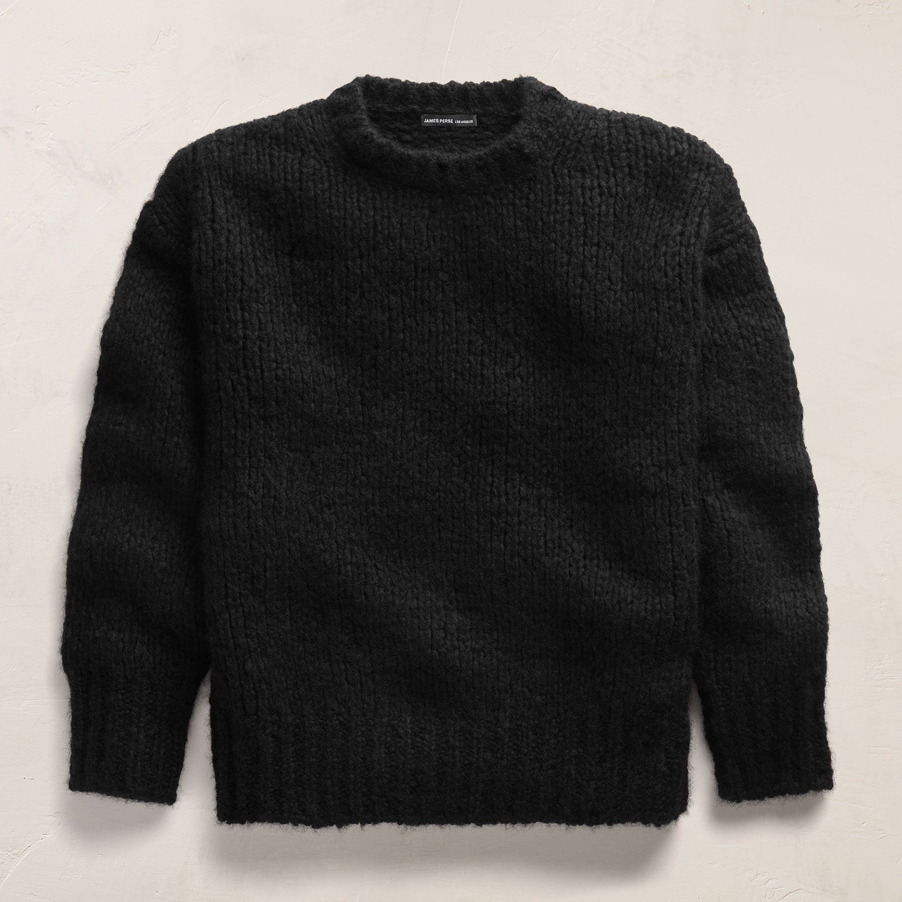 Cashmere Silk Crew Neck in Black | James Perse Los Angeles