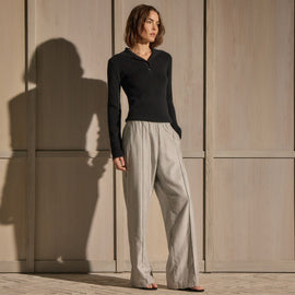 Cotton Melange Track Pant in Light Heather Grey | James Perse Los Angeles