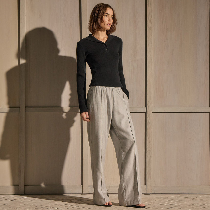 Cotton Melange Track Pant in Light Heather Grey | James Perse Los Angeles