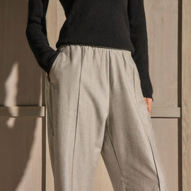Cotton Melange Track Pant in Light Heather Grey | James Perse Los Angeles