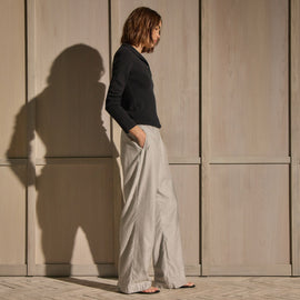 Cotton Melange Track Pant in Light Heather Grey | James Perse Los Angeles