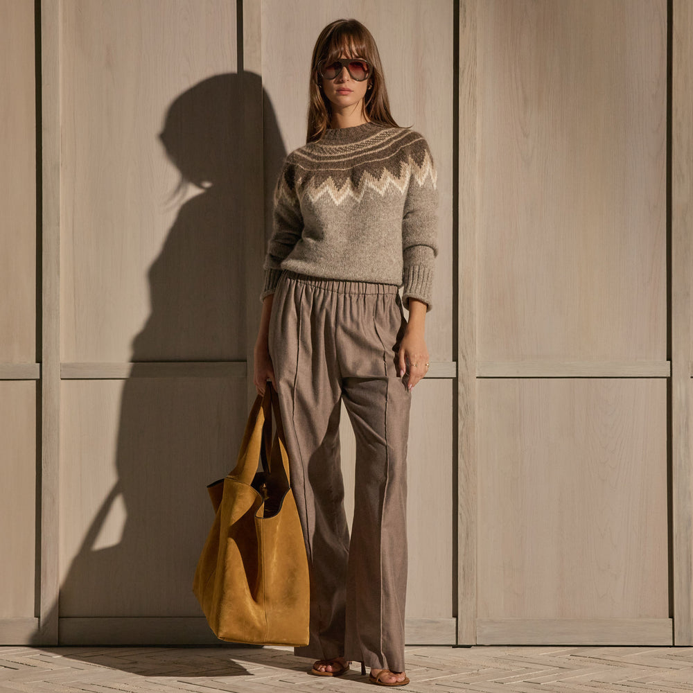 Pull On Pintuck Trouser - Taupe Brown | James Perse Los Angeles