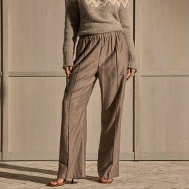Pull On Pintuck Trouser - Taupe Brown | James Perse Los Angeles