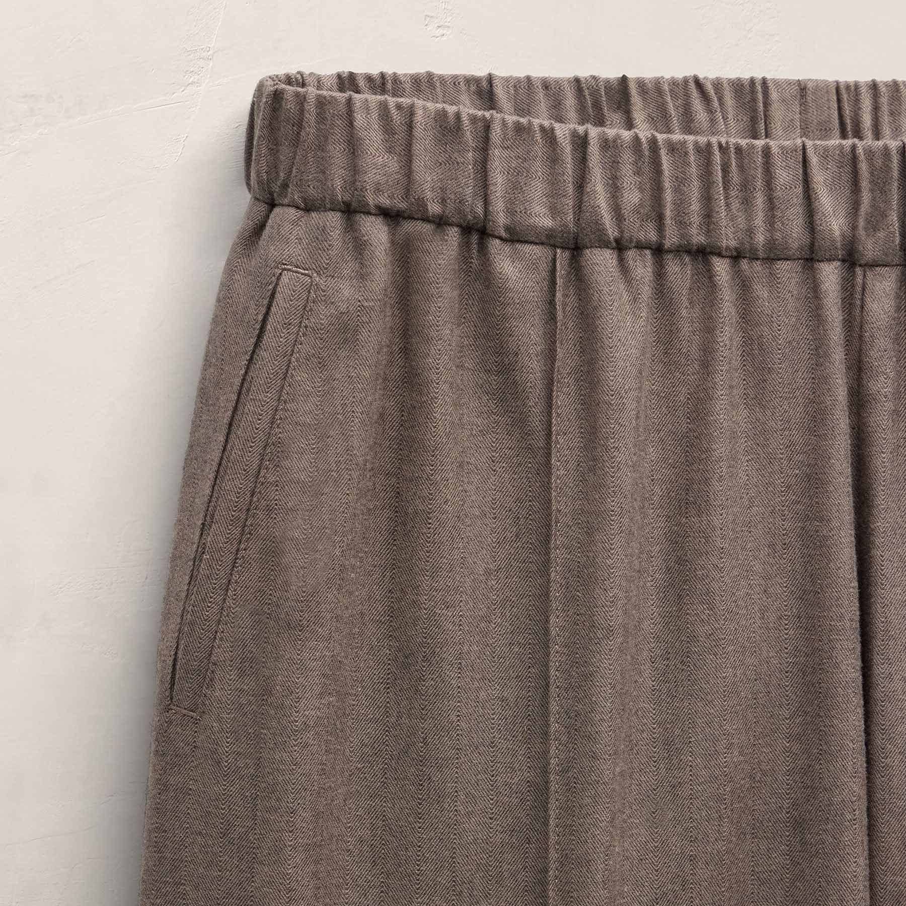 Cotton Melange Track Pant - Taupe Brown