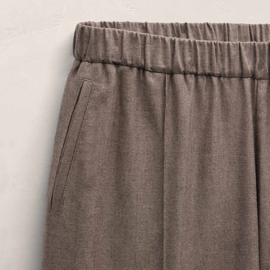 Cotton Melange Track Pant - Taupe Brown