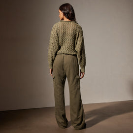 Cotton Twill Pleated Cargo in Trooper Pigment | James Perse Los Angeles