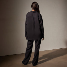 Cotton Twill Tunic Shirt in Black | James Perse Los Angeles