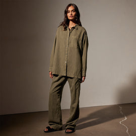 Cotton Twill Tunic Shirt in Trooper Pigment | James Perse Los Angeles