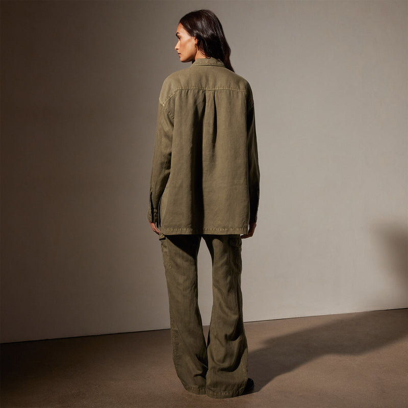 Cotton Twill Tunic Shirt in Trooper Pigment | James Perse Los Angeles