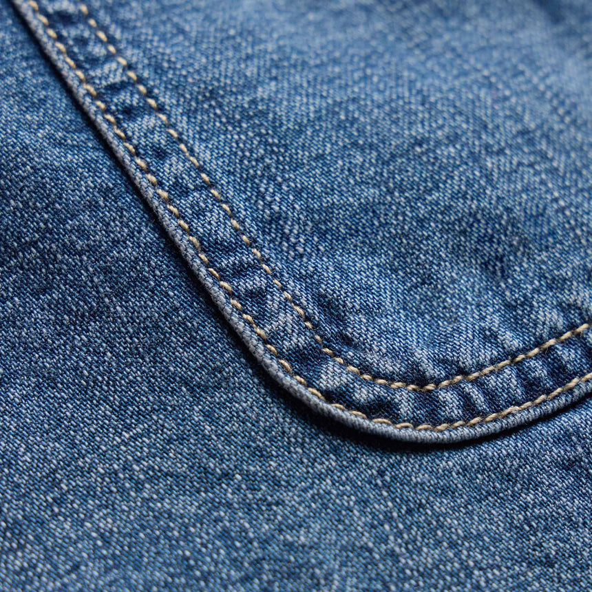 Drawstring Denim Mini Skirt in Blue Wash | James Perse Los Angeles
