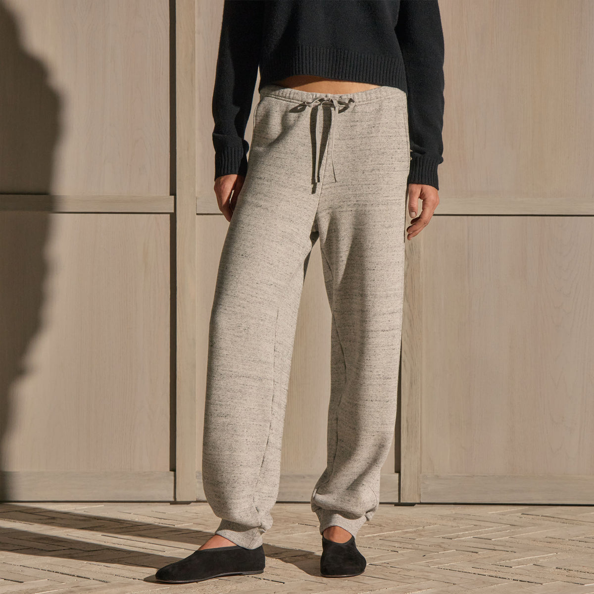 French Terry Drawstring Sweatpant - Heather Grey | James Perse Los Angeles