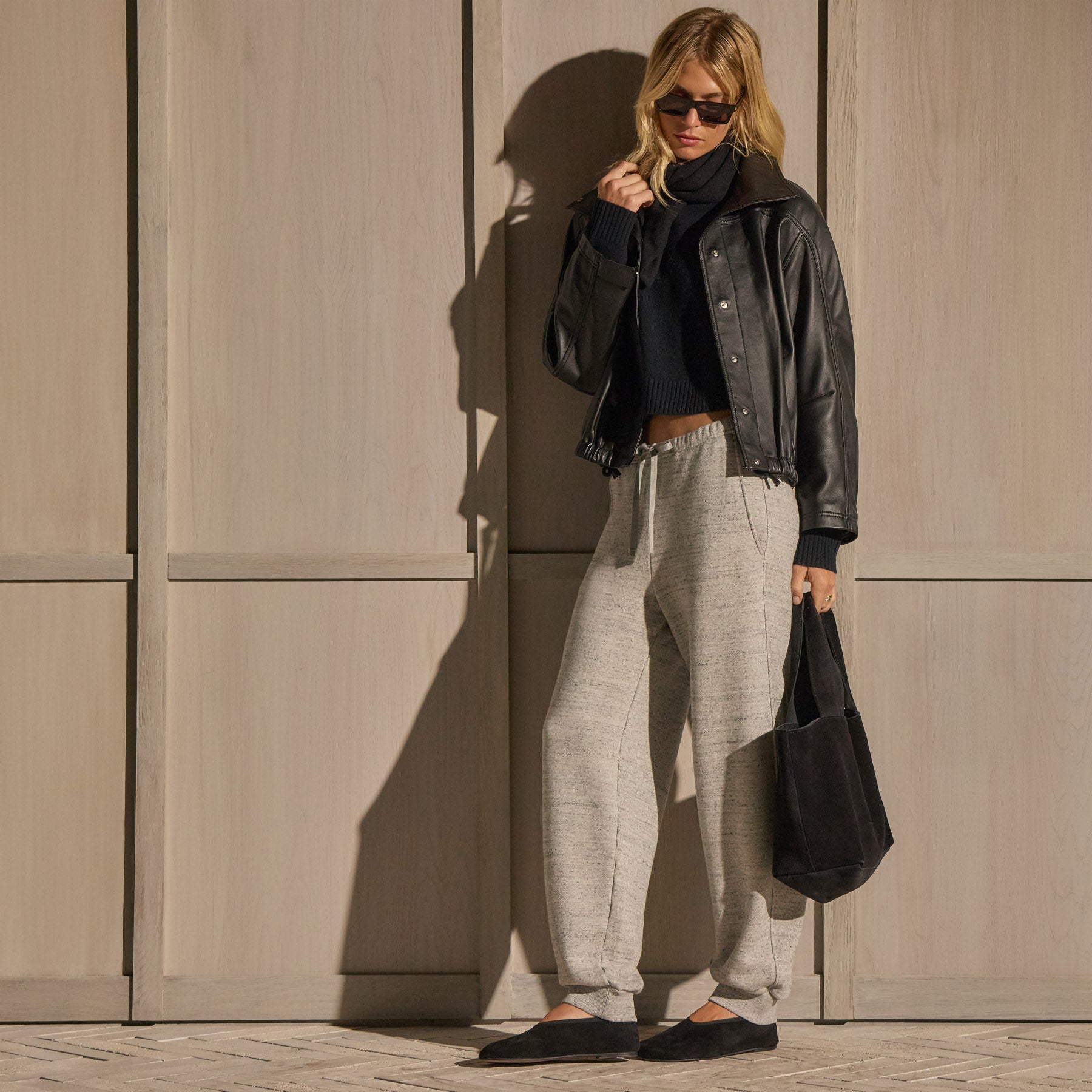 French Terry Drawstring Sweatpant - Heather Grey | James Perse Los Angeles