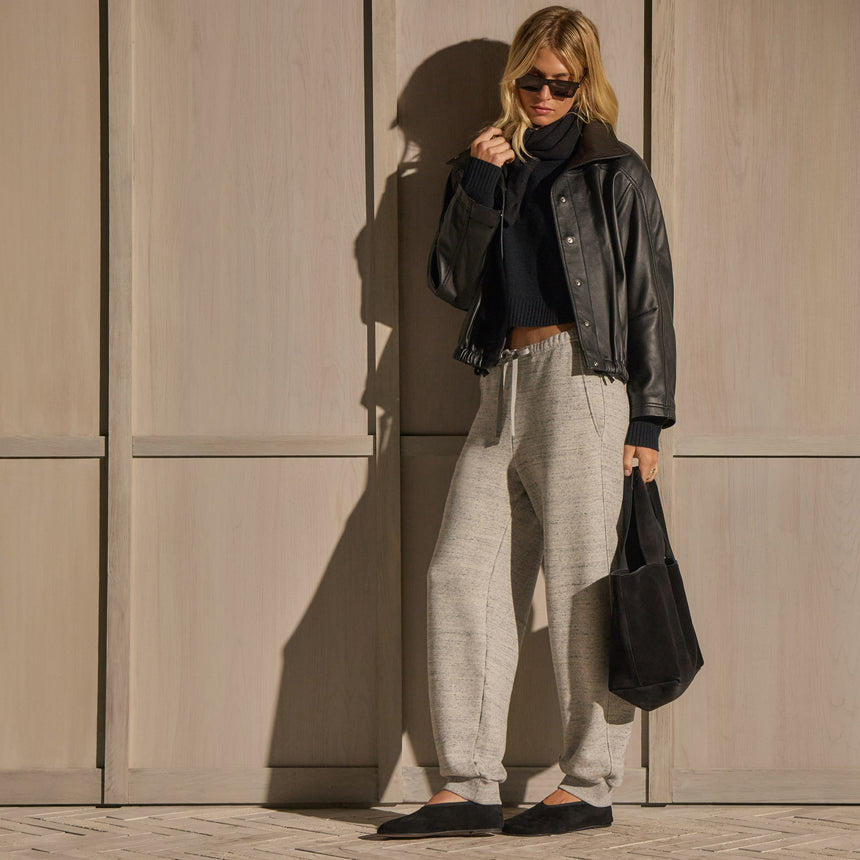 French Terry Drawstring Sweatpant - Heather Grey | James Perse Los Angeles