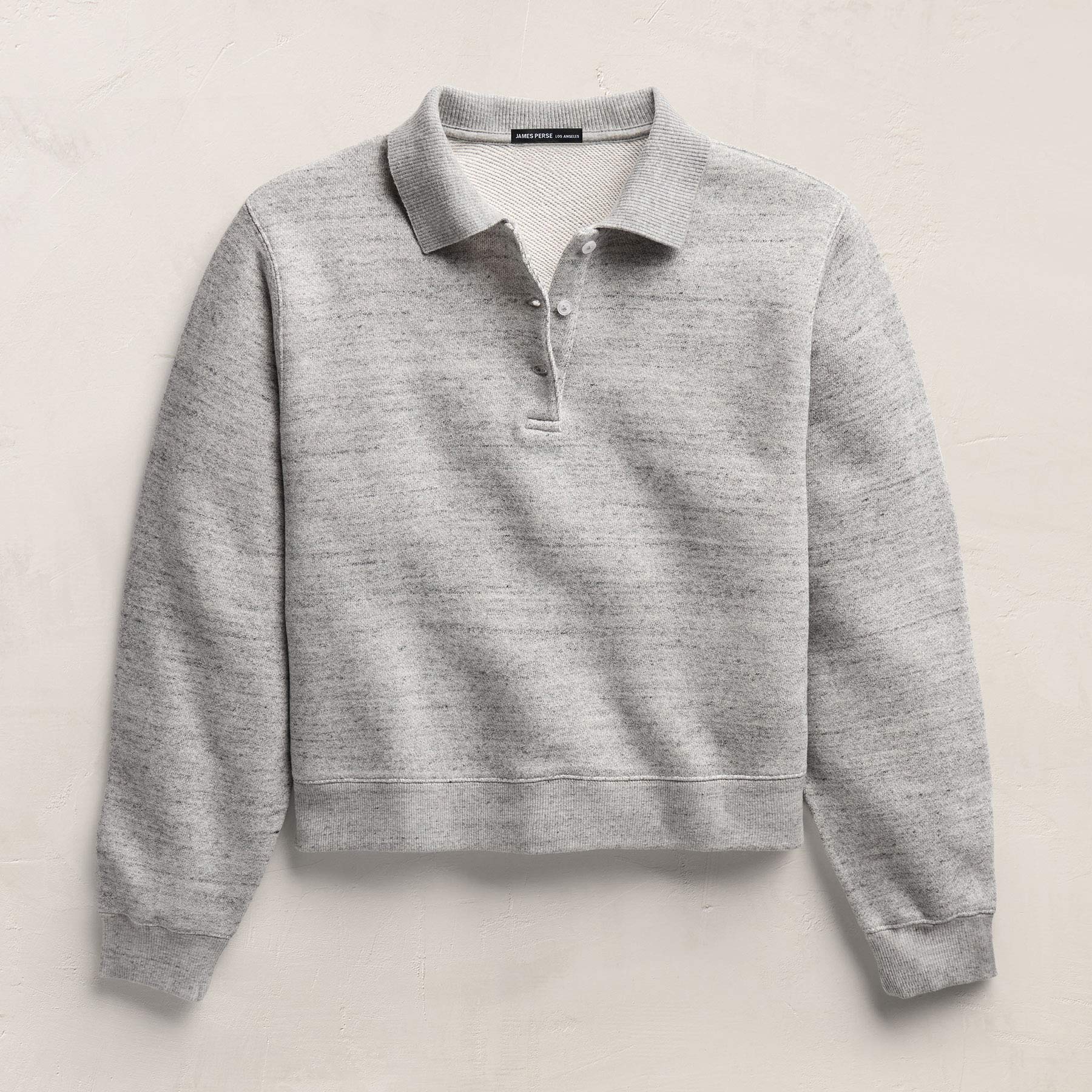 French Terry Henley Pullover in Heather Grey | James Perse Los Angeles