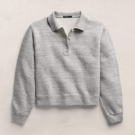 French Terry Henley Pullover in Heather Grey | James Perse Los Angeles