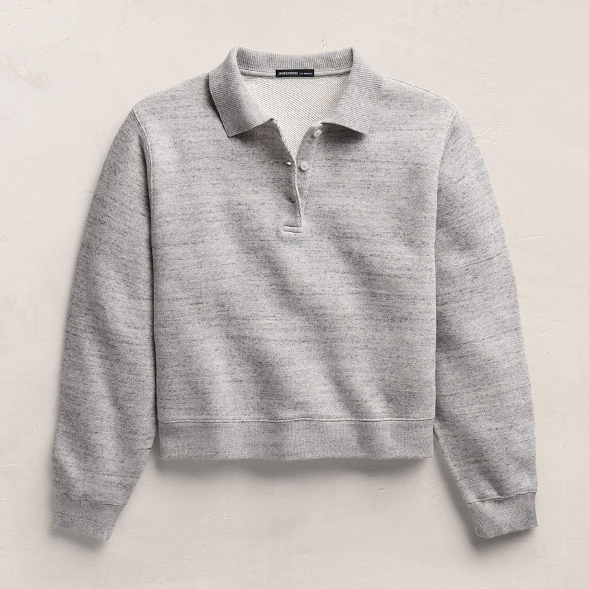French Terry Henley Pullover in Heather Grey | James Perse Los Angeles