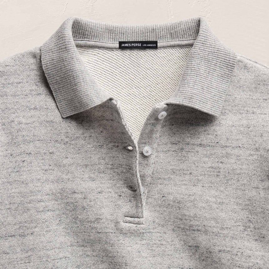 French Terry Henley Pullover in Heather Grey | James Perse Los Angeles