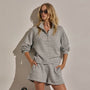 French Terry Henley Pullover in Heather Grey | James Perse Los Angeles