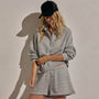 French Terry Henley Pullover in Heather Grey | James Perse Los Angeles