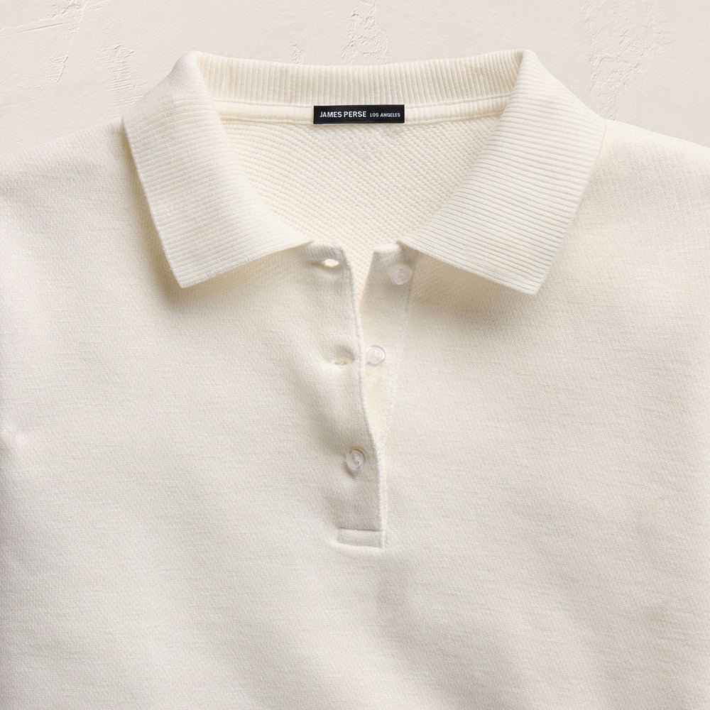 French Terry Henley Pullover in Off White | James Perse Los Angeles
