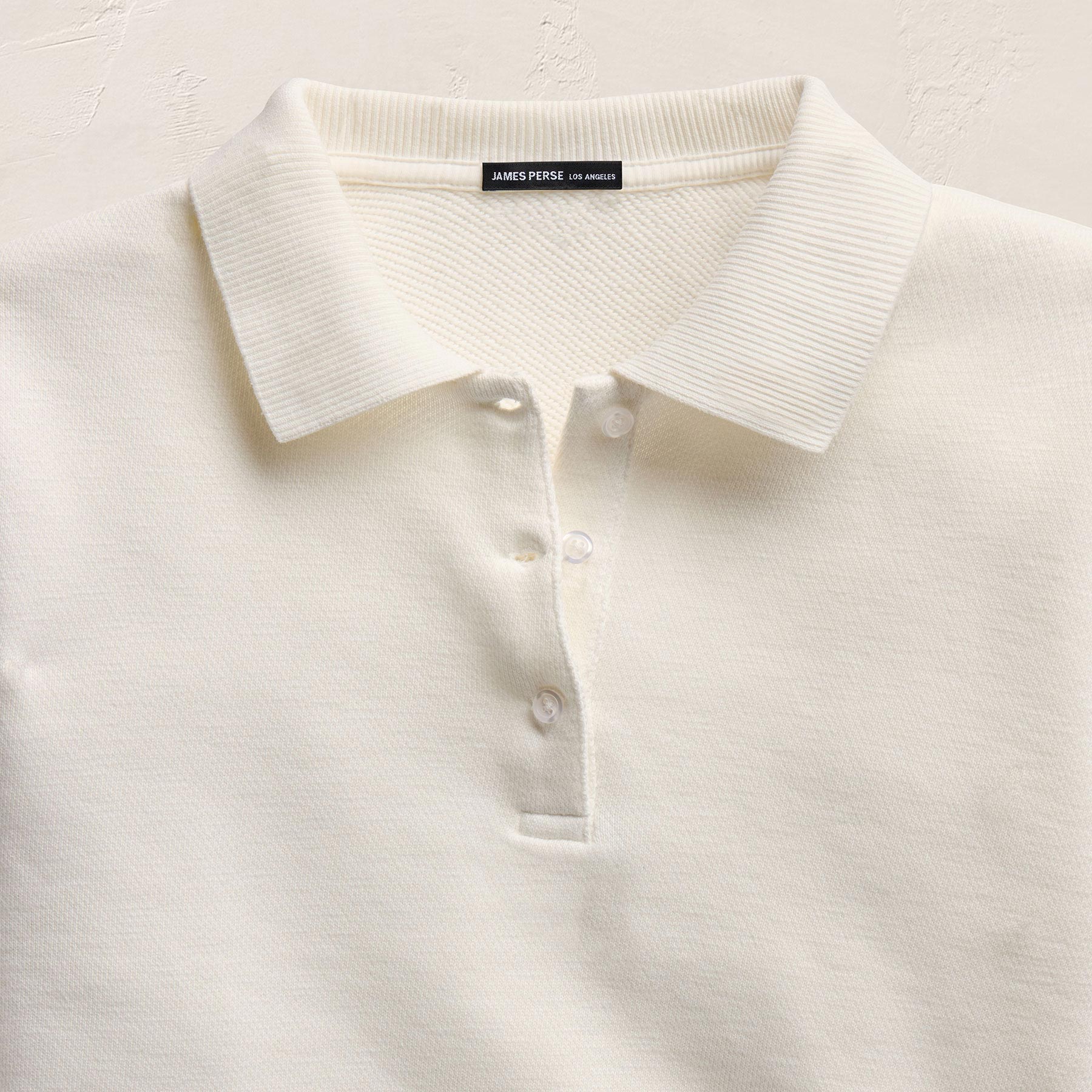 French Terry Henley Pullover in Off White | James Perse Los Angeles