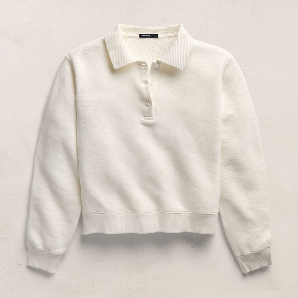French Terry Henley Pullover in Off White | James Perse Los Angeles
